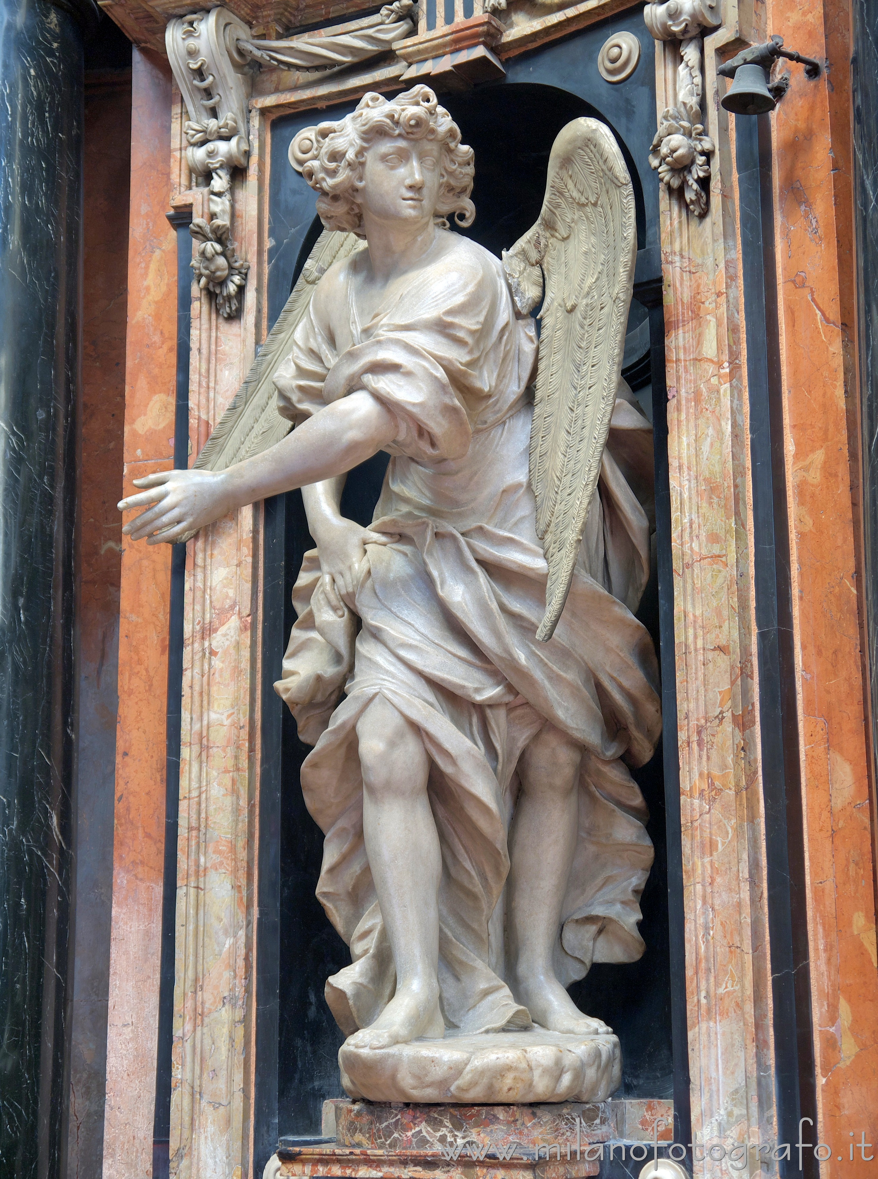 Milan (Italy) - Angel statue of the chapel of the Madonna del Carmine in the Church of Santa Maria del Carmine